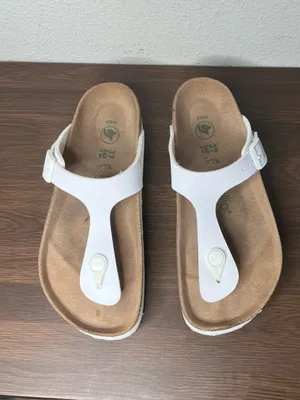 Papillio Birkenstock White Vegan Leather Gizeh Flex Platform Sandal Size 6 thumbnail 4
