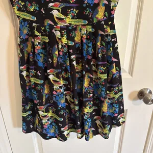 The Style London Colorful Bird & Floral Retro Style Dress Size Medium thumbnail 3