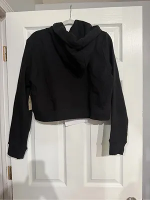 NWT fordays women’s cropped black sweatshirt organic cotton thumbnail 3