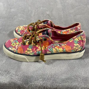 Sperry Shoes Sneakers Womens 7M Seacoast Top‎ Sider Pink Floral Spring Summer thumbnail 5