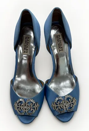 Badgley Mischka Heels Womens Size 8.5 Light Blue Salsa Vansat Formal Wear thumbnail 1