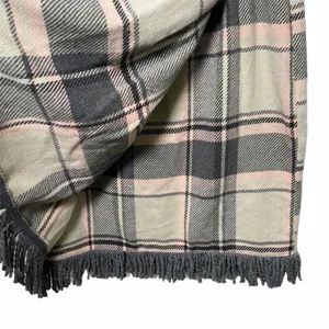 FOR CYNTHIA Skirt Wool Blend Faux Wrap Fringe Plaid Business Casual Office Large thumbnail 9