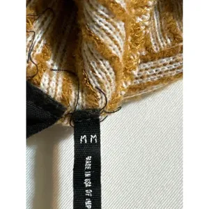Out From Under Women Rib Sleeve Mock Pullover Stripes Yellow Gold Medium thumbnail 8