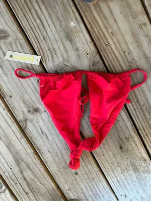 NWT L*Space halter bikini top lipstick red thumbnail 2