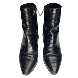 Thursday Boot Co Luna Black Croc Leather Ankle‎ Boots Size 6 EUC thumbnail 5
