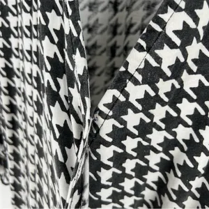 Passion Lilie Houndstooth Cotton Black White Ruffle Hem Mini Wrap Dress Size XL‎ thumbnail 8