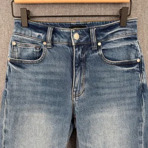 Quince Comfort Stretch High Rise Cropped Wide Leg Denim Jeans Atlantic Blue 25 thumbnail 3