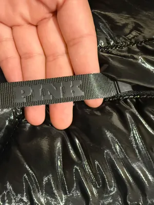 PINK Victoria's Secret Black Shiny Quilted Puffer Vest thumbnail 7