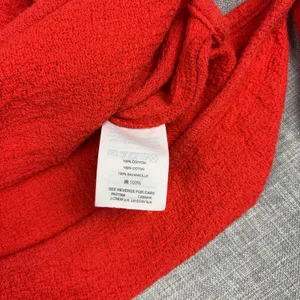 Madewell T-Shirt Womens Small Red Crew Neck Short Sleeve Textured Side Tie Top thumbnail 6