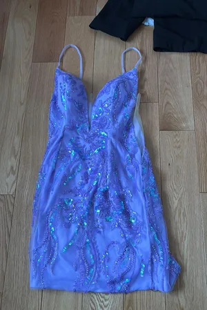 Homecoming Dress Purple Size 4 thumbnail 1