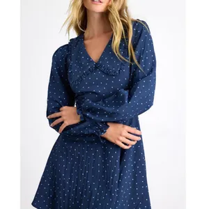 NWT Lulus Sweetie Aura Polka Dot Mini Dress Navy Blue Women’s Size Medium thumbnail 2
