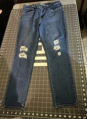 Levis Blue Skinny Jeans with Distressed Details thumbnail 1