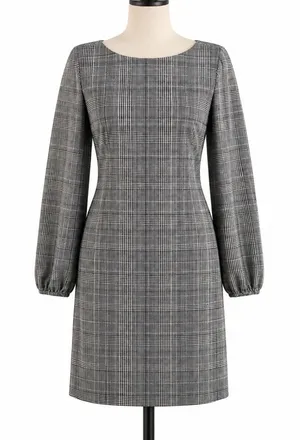 Ralph Lauren LRL 6 Dress Glen Plaid Long Sleeve Quiet Luxury Minimalist‎ Sheath thumbnail 1