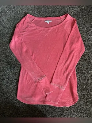 American Eagle Pink Long Sleeve Top Size Large 0198 thumbnail 1
