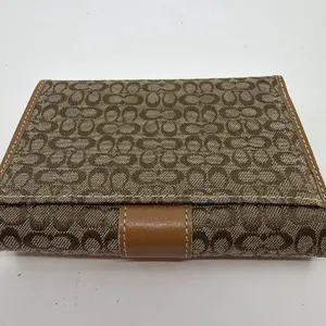 Coach Brown Signature C Canvas Leather Trifold Wallet thumbnail 3
