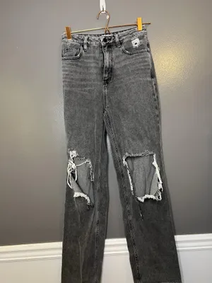 PacSun 90s Boyfriend Jeans Womens 27 Charcoal Gray High Rise Distressed Denim thumbnail 2