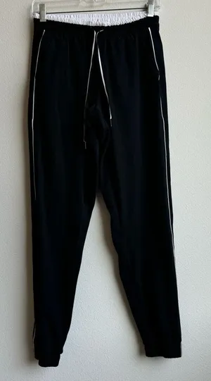 Athleta Brooklyn Jogger Black Colorblock White Stripe Lightweight Pant Size 2 XS thumbnail 1