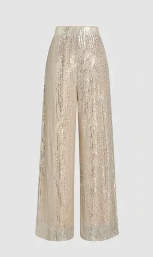 Cider SEQUINS MID WAIST STRAIGHT LEG TROUSERS thumbnail 1