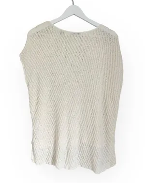 ATM Anthony Thomas Melillo Diagonal Stitch Knit Pullover Boat Neck Top Ecru White Size Medium thumbnail 4