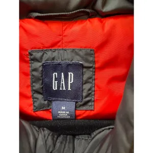 Gap Black Down Puffer Vest Medium Quilted Full Zip Red Lining RN54023 thumbnail 2