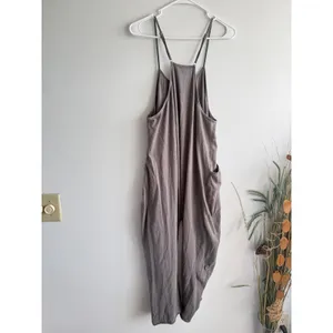 Fashion Gray Slouchy‎ Harem Jumpsuit Womens Small Cotton Spandex CQ-941M Pocket thumbnail 2