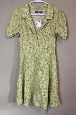 Urban Outfitters Green Floral Mini Dress Size S thumbnail 1