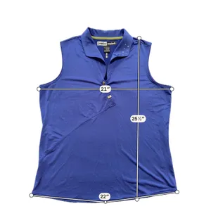 Jamie Sadock Golf Top Women Large Blue Excellent Sleeveless Rhinestone V-Neck thumbnail 2
