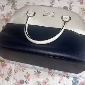 Kate Spade Navy and Cream Satchel with Structured Design thumbnail 11