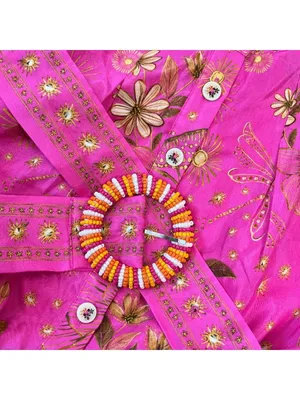 NWT Farm Rio x Anthropologie Beaded Belt Puff Sleeve Pink Mini Dress Sz SP thumbnail 7