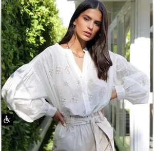 Bishop + young Harmony Button-down Blouse in Oyster New with Tag W-585 Sz XS thumbnail 1