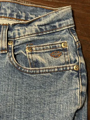 Harley Davidson Jeans Womens 10 Long Light Wash High Rise Straight Leg Retro thumbnail 5