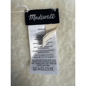 Madewell Striped Brushed Scarf Cream Tan Rust‎ NWT thumbnail 5