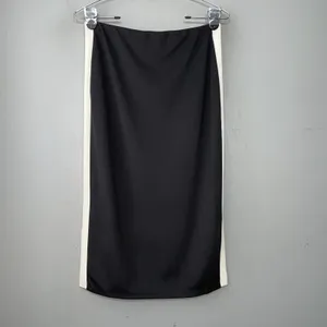 Bodycon Midi Pencil Skirt Size XS Black White Stripe Pull on Knit Office Siren thumbnail 4