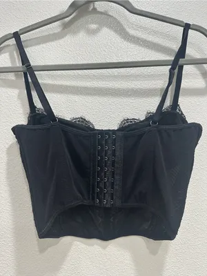 Urban Outfitters Black Lace Bustier Lace Top thumbnail 5