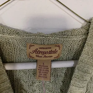 Aeropostale V-Neck Ribbed Sweater - Light Olive thumbnail 3