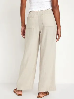 NEW Old Navy High-Waisted Linen-Blend Wide-Leg Pants in Natural Linen - M Tall thumbnail 2