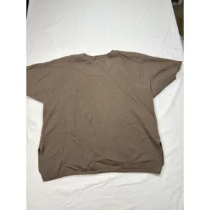 Vince womens taupe brown short sleeve ribbed cashmere sweater. Size S. preppy thumbnail 3