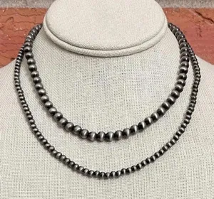 Navajo Style Pearl Double Layer Necklace thumbnail 1