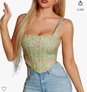 Corset Floral Top Multi Size XS thumbnail 1