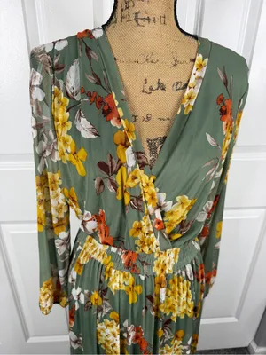 Kate & Lily Floral Sage Green Maxi Dress Size 14W thumbnail 3