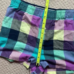 So High Waisted Colorful Plaid Flannel Loungewear PJ Mini Shirts Medium thumbnail 4