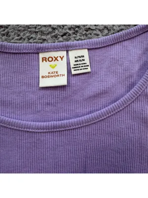 NWT Roxy x Kate Bosworth Surf.Kind.Kate Purple Ribbed Crop Tank Top XL thumbnail 5
