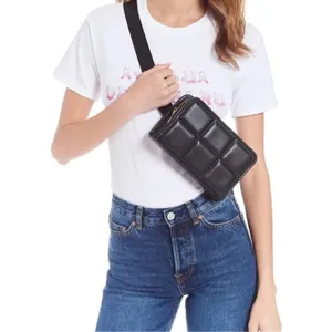 Amanda Uprichard New York NWT Belt Bag Black Mini Purse Quilted Faux Leather thumbnail 2