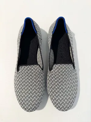 Rothys The Loafer in Slate Herringbone Size 7.5 Academia Minimalist Flats Office thumbnail 4