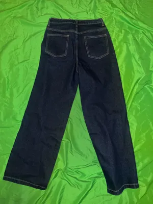 NWT PrettyLittleThing Dark Blue Wide Leg Jeans size Petite 2 thumbnail 3