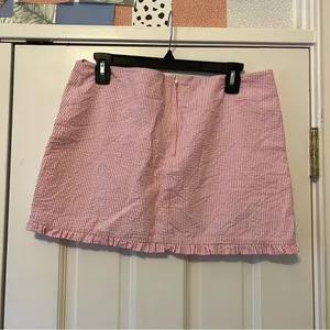 Callie Pink Seersucker Mini Skirt Size 8 thumbnail 2