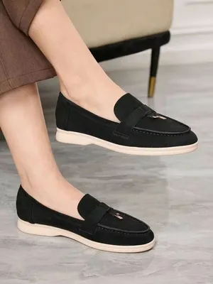 Faux Suede Metal Accent Moccasin Loafers thumbnail 1