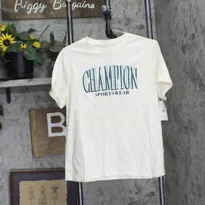 NWT Champion Womens Classic Cotton Graphic Crewneck T-Shirt Natural Brown M thumbnail 2