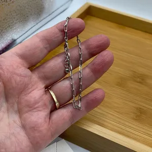 NWT Lucky Charm white gold dipped paper clip chain bracelet. thumbnail 4