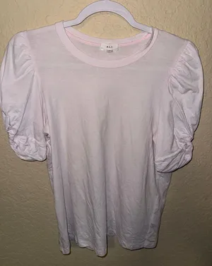 A.L.C. Puff Sleeve Crewneck Tee in Pale Pink thumbnail 1
